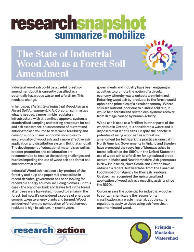The State of Industrial Wood Ash as a Forest Soil Amendment