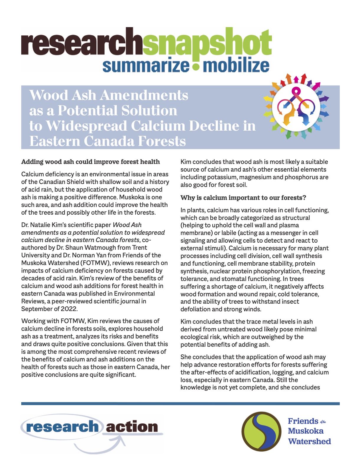 Research Snapshot Wood Ash Amendments as a Potential Solution to Widespread Calcium Decline in